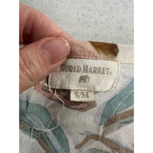 World Market Jumpsuit Womens S/M Floral Print Harem Rayon Boho Lagenlook E6 - Picture 7 of 8